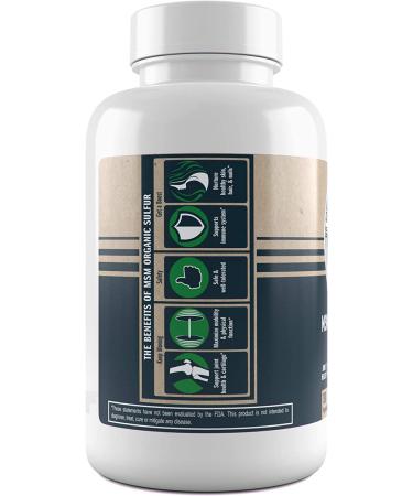 Organic 500mg MSM Sulfur Capsules - 180 Veg Capsules, No Fillers, Premium Supplement for Joints, Skin, Hair & Nails - by No Boundaries Health - Buy Online on GoSupps.com