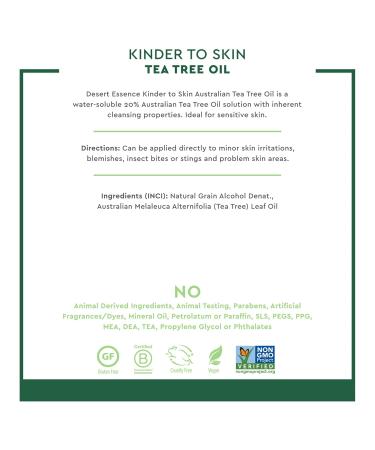 Desert Essence Kinder to Skin Australian Tea Tree Oil - Soothing Gentle Cleanser for Redness & Irritation - Vegan Gluten-Free & Cruelty-Free - 4oz - Buy Online on GoSupps.com