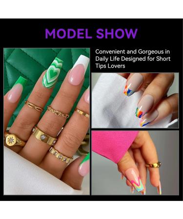 Gelike EC Medium Coffin Nail Tips - 240PCS | Soft Gel Full Cover Nail Extensions | Coffin Shaped | Pre-Etched | PMMA Resin Clear False Nails - Buy Online on GoSupps.com