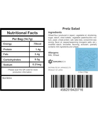 Pretz Umami Salad - 8 Packs of Japanese Pretzels Savory Snacks Chips Sticks - Buy Online on GoSupps.com