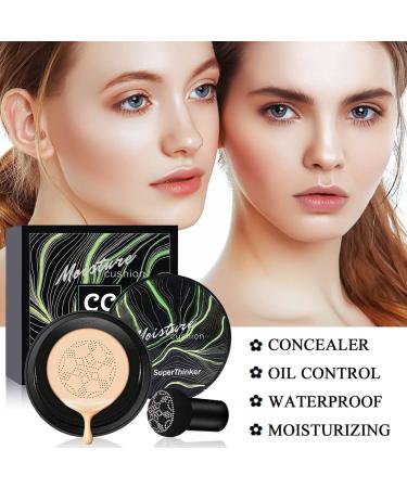 Air Cushion CC Cream & Mushroom Head Foundation - Moisturizing BB Cream, Long-Lasting Matte Concealer #01 Ivory - Buy Online on GoSupps.com