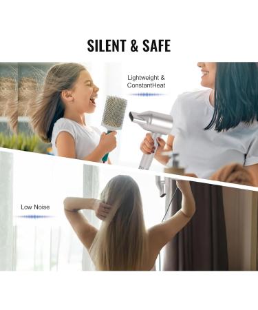 Professional Ionic Hair Dryer 1800W | Fast Drying Blow Dryer for Home & Travel | Lightweight & Quiet Concentrator Nozzle - White - Buy Online on GoSupps.com