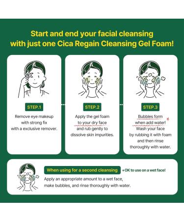 CCLIMGLAM CICA Regain Cleansing Gel Foam 150ml(5.07Fl.Oz) Vegan Mild Skin Barrier Cleanser for Sensitive Pore and Sebum Care Calming Soothing Effect Clean Beauty Korean Skin Care - Buy Online on GoSupps.com