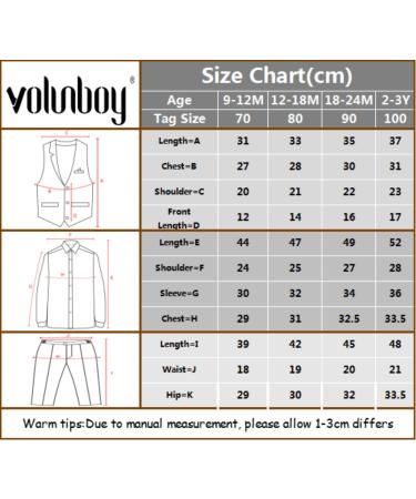 Volunboy Baby Boys Gentleman Suit 4 PCS Set | Toddler Formal Waistcoat Outfit with Shirts, Vest, and Bow Tie | 18-24 Months Navy White - Buy Online on GoSupps.com