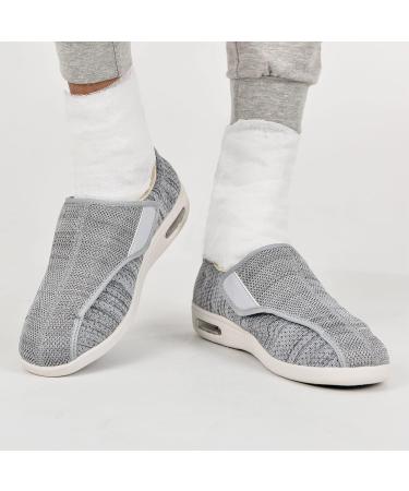 SDEQA Men's Adjustable Wide Fitting Diabetic Edema Walking Shoes - Breathable, Plantar Fasciitis Relief, Memory Foam Slippers - Size 8.5 - Buy Online on GoSupps.com