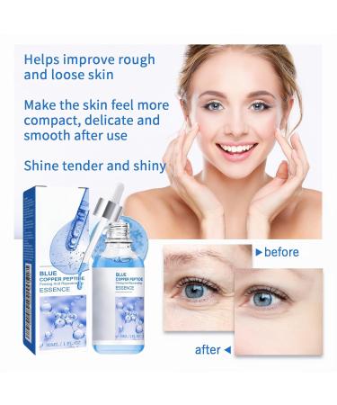 GHK-Cu Peptide Serum for Face Blue Copper Peptide Serum for Face Hydrating Firming Facial Essence with Collagen & Ceramide 1 fl oz Lightweight Daily Skincare for Many Skin Types - Buy Online on GoSupps.com