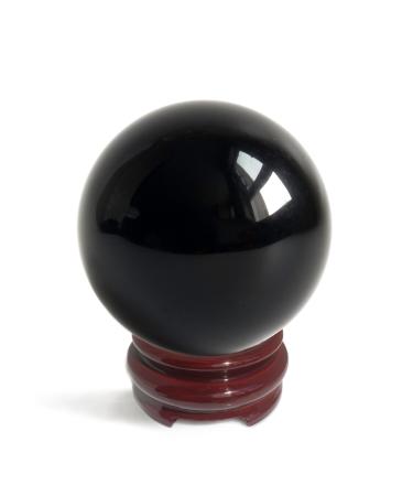 Mina Heal Obsidian crystal ball for fengshui meditation stone medicine fortune teller ball interior decoration 100 % of course 150 mm (5.9 ")