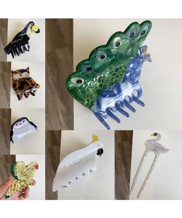 Animal Hair Claw Clip Hair Jaw Cute Clip Headwear Hair Catch Barrettes Hairpin Clamps Hair Accessories for Women Black Toucan - Buy Online on GoSupps.com