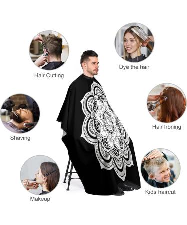 Mandala Flower Hair Cutting Cape - Professional Salon Apron with Snap Closure for Hairdressers & Barbers - Buy Online on GoSupps.com