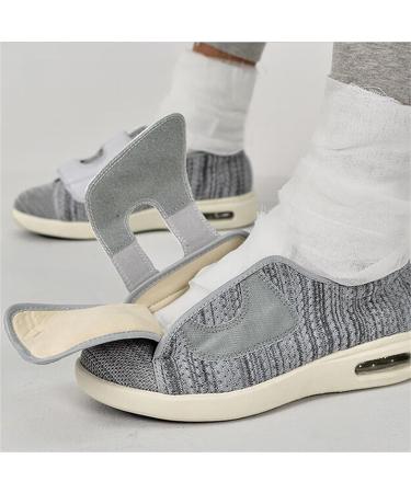 Men's Extra Width Diabetic Foot Shoes - Non-Slip Orthopedic Sneakers for Elderly | Adjustable Lightweight & Breathable - Pain Relief Walking Shoes - Size 12 Light Gray - Buy Online on GoSupps.com