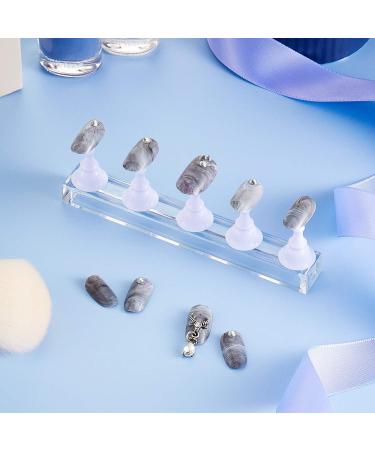2 Sets Acrylic Nail Display Stand Nail Tip Practice Holder Magnetic Nail Practice Stand Fingernail DIY Nail Art Stand for False Nail Tip Manicure Tool Home Salon Use (White) - Buy Online on GoSupps.com