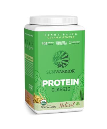 Brown Rice Vegan Protein Powder | Raw Plant Based Protein Powder with Amino Acids Gluten Free Soy Free 0 Added Sugar Low Carb Keto | Natural 750 Gram | Classic Protein Powder by Sunwarrior Natural 30 Servings (Pack of 1)