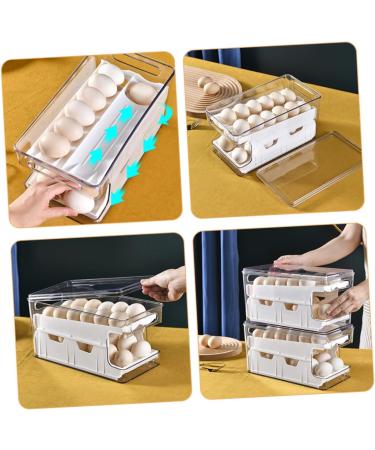Yardenfun Egg Holder Box Refrigerator Holder Double-layer Capacity Egg Organizer Container Dispenser Kitchen Fridge Egg Storage - Buy Online on GoSupps.com