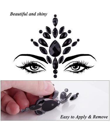 SIQUK 12 Sets Face Jewels Stick On Rhinestones Sticker - Festival Rave Party Gems - Buy Online on GoSupps.com
