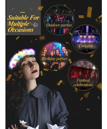 Luminous LED Flower Crowns Headbands - 16pcs Multicolor Light Up Floral Headdress for Women, Girls - Perfect for Halloween, Wedding, Beach Parties - Photo Props Included - Buy Online on GoSupps.com