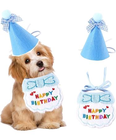 Fashion Pet Collar Dog Pet cat birthday hat Dog Birthday Accessories Dog cat pet spit pocket towel Floral Necklace with Hat Dog Birthday Suit Dog Birthday Scarf and Hat - Buy Online on GoSupps.com