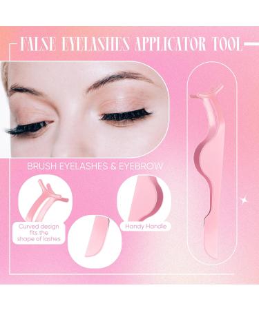 Lasnten DIY Eyelash Applicator Tool Set - Stainless Steel Lash Tweezers Scissors & Brushes for Extensions - Pink | International Shipping - Buy Online on GoSupps.com
