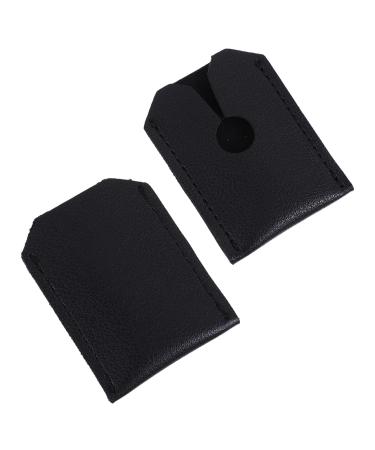 Magiclulu 2 piece of leather cover for shaver shavering head safety sleeves Razor supply Safety razing head cover Razoric head Storage bag travel