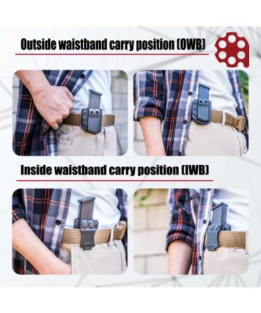 Amberide Universal Mag Carrier IWB/OWB KYDEX Magazine Holster Fit - Black Carbon Fiber - 9mm/.40 Double Stack Mag Carrier - Buy Online on GoSupps.com