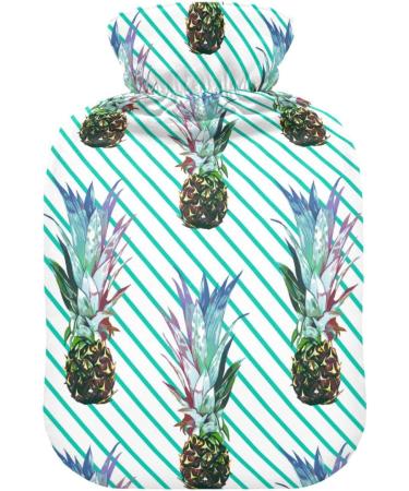 Shop Naanle Striped Pineapple Heat Bottle - 1L Transparent Hot Water Bottle for Pain Relief & Therapy | Ideal for Bed Hand & Foot Use - Buy Online on GoSupps.com