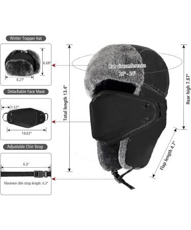 GARLVASO Trapper Hat - Unisex Winter Trooper Hat with Windproof Mask in Black - Buy Online on GoSupps.com