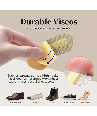 Premium Leather Heel Pads Inserts - 5 Pairs (Nude 0.3 inch) | Heel Grips for Pain Relief, Improved Shoe Fit & Comfort - Buy Online on GoSupps.com