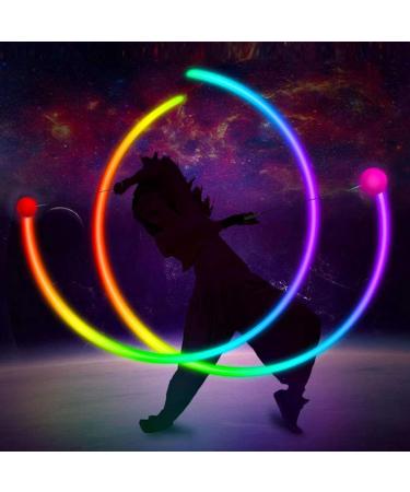 2 LED POI Juggling Balls Set - Rainbow Colors & Strobe Effect | Circus Toy for Adults & Kids | International Shipping - Buy Online on GoSupps.com
