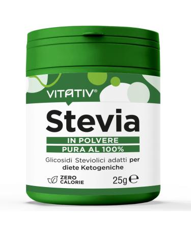 Stevia pure powder Rebaudioside A 98% Natural sweetener Suitable for ketogenic diets 25g sugar