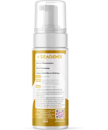 Seagenix Nerve Relief Muscle Foam - Nerve Spray Magnesium - Arnica - Boswellia - Menthol Formula - Nerve and Muscle Relief Fast-Acting with Magnesium Sulfate - 150 ml - 1 Count - Buy Online on GoSupps.com