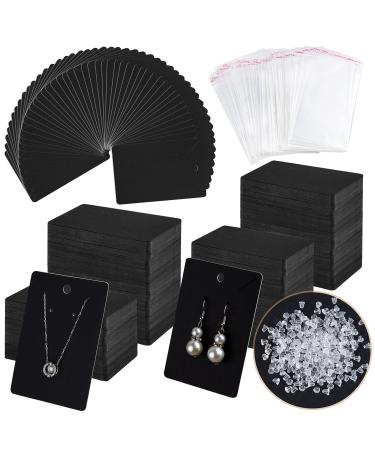 MIAHART 400 Pcs Black Earring Cards Black Earring Holder Cards with Self-Sealing Bags and Clear Earring Backs for Earrings Necklace Display Hanging Jewelry Packaging - Buy Online on GoSupps.com