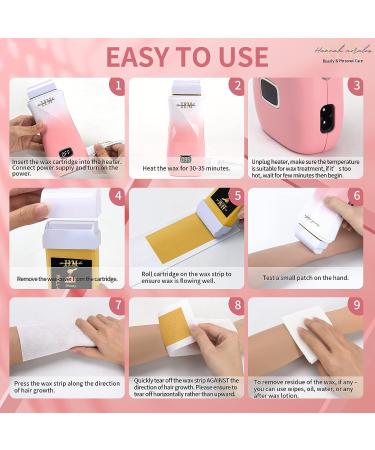 Wax Roller Hair Removal Kit with Warmer - Ideal for Sensitive Areas - Includes Waxing Strips and Accessories - Buy Online on GoSupps.com