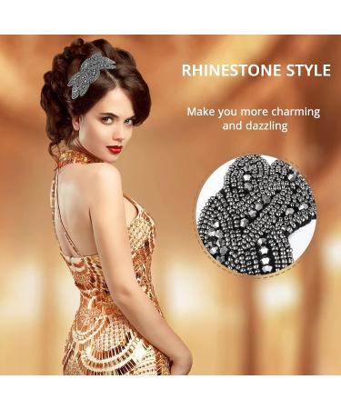 WLLHYF 1920s Black Crystal Rhinestone Headband for Women - Vintage Flapper Hair Accessory for Girls Costume Party - Grey - Buy Online on GoSupps.com