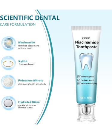 Niacinamide Whitening Toothpaste Niacinamide Toothpaste Intense Teeth whitening Gently Repairs Sensitive Teeth Protect Tooth Enamel Fresh Breath Fluoride-Free(3.5 Ounce (Pack of 1)) - Buy Online on GoSupps.com