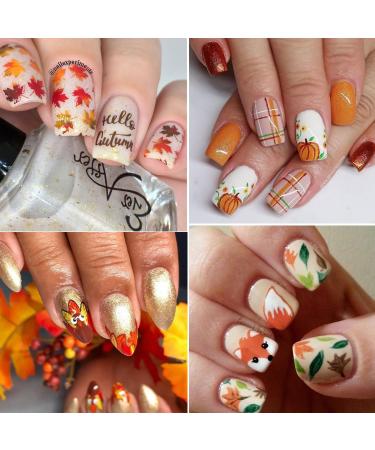 3D Maple Leaf Nail Art Stickers - Fall Embossed Decals for Women & Girls | Autumn Thanksgiving Nail Decorations (4 Sheets - Buy Online on GoSupps.com