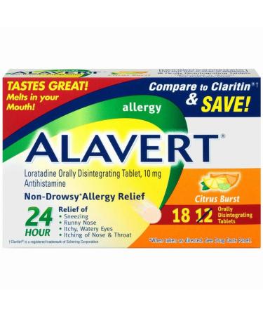 Alavert 24 Hour Orally Disintegrating Tablets Citrus Burst 18 Tablets