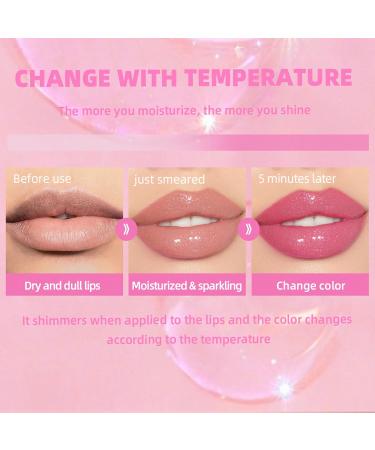 Magic Color Changing Lip Glow Oil - Hydrating Plumping Lip Gloss & Balm | Longwear Non-Sticky Lip Oil with Big Brush - Buy Online on GoSupps.com