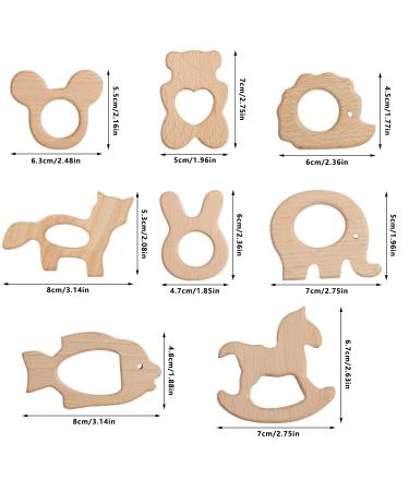 Tyfyh 8-Piece Wooden Baby Bite Ring Set | Safe Wooden Animal Teething Toys | DIY Craft Wooden Rings for Babies & Childcare - Buy Online on GoSupps.com