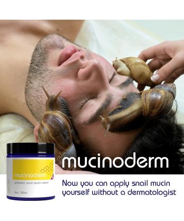 Mucinoderm Snail Mucin Moisturizer - 4OZ Organic Probiotic Korean Skincare for Dry Skin | Intense Care Snail Rescue Cream & Serum - Buy Online on GoSupps.com