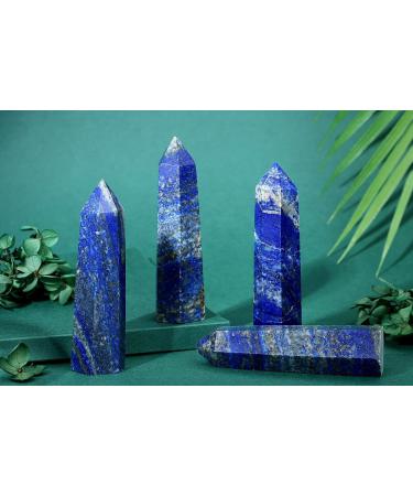 Buy Xiannvxi Large Lapislazuli Crystal Tower - 9-10cm Hexagonal Point Rod for Meditation & Energy | Natural Gemstones - Buy Online on GoSupps.com