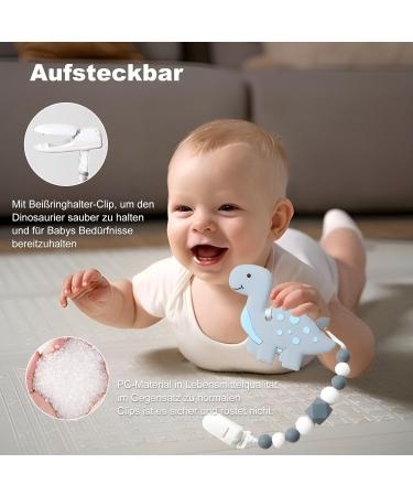 RZMZBY Teething Ring for Babies - BPA-Free Silicone & Wooden Teething Toy | Safe Baby Teething Aid & Activity Set - Buy Online on GoSupps.com