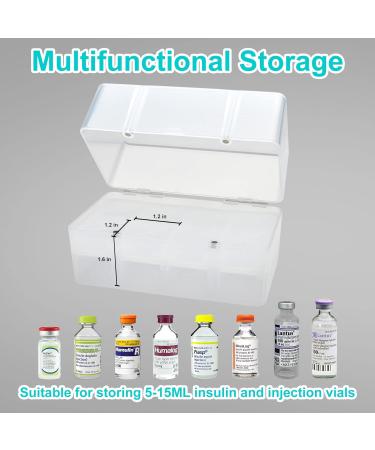 APDTEK Insulin Vial Storage Box Holder for Fridge - 8 Slots Diabetic Case Organizer - Travel-friendly Protector for 5ML-15ML Injection Vials (White) - Buy Online on GoSupps.com