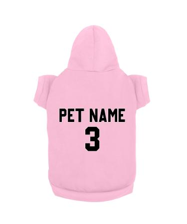 Custom Dog Clothes - Design Your Own Pet Hoodie Add Name Number Personalized Sweater Jersey for Small Medium Large Dogs X-Small Light Pink