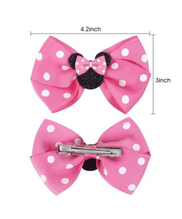 8pcs Mouse Ears Glitter Hair Bows Clips for Girls - Princess Hair Accessories for Kids & Women - Custom Birthday Party Decor - Buy Online on GoSupps.com