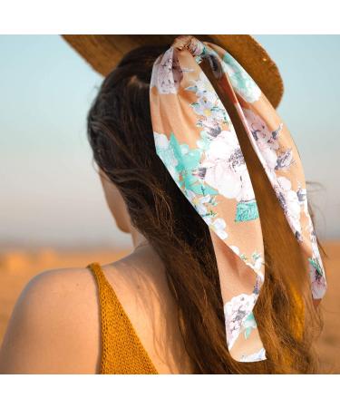15 Pcs Hair Scrunchies with Bow - Floral Chiffon & Satin Ponytail Holders for Women - Buy Online on GoSupps.com