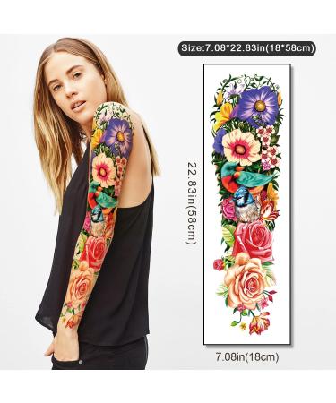 Temporary Tattoo Set for Men and Women - 55 Waterpoof and Realistic Designs - Full Arm, Half Arm, and Tiny Tattoos - Long-Lasting Body Stickers for Adults and Kids - Buy Online on GoSupps.com