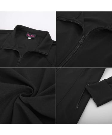 Hanna Nikole Women's Plus Size Running Jacket - Full Zip, Thumb Holes, Black 22 Plus - Buy Online on GoSupps.com