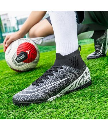 Vtasq Men's High Top Soccer Shoes - Professional Outdoor Football Training Footwear | Youth Athletics Sport - Size 46 EU - Black - Buy Online on GoSupps.com