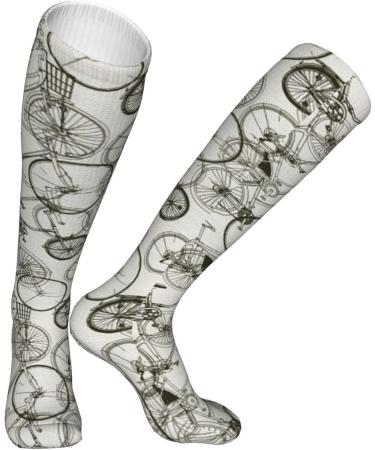 Buy Retro Hand-Drawn Compression Socks for Men & Women | 15-20 mmHg Circulation Support for Running & Cycling - Buy Online on GoSupps.com