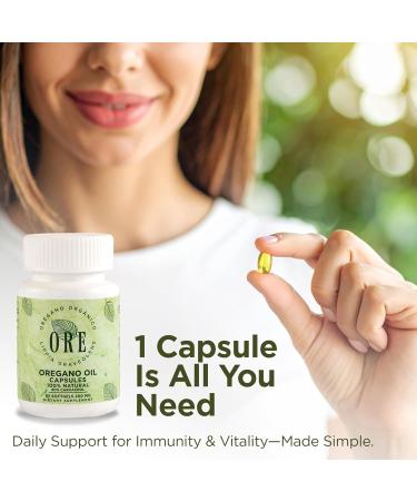 ORE Oregano Oil Softgels 80% Carvacrol | Wild Mexican Oregano | Herbal Immune & Respiratory Support | Natural Supplement | Non-GMO Gluten-Free | 65 Easy-to-Swallow Capsules - Buy Online on GoSupps.com