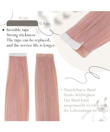 RUNATURE 18 Inch Pink Tape in Human Hair Extensions - 10Pcs, 25g | Real Invisible Pink Tape Extensions 18 Inch #Pink - Buy Online on GoSupps.com